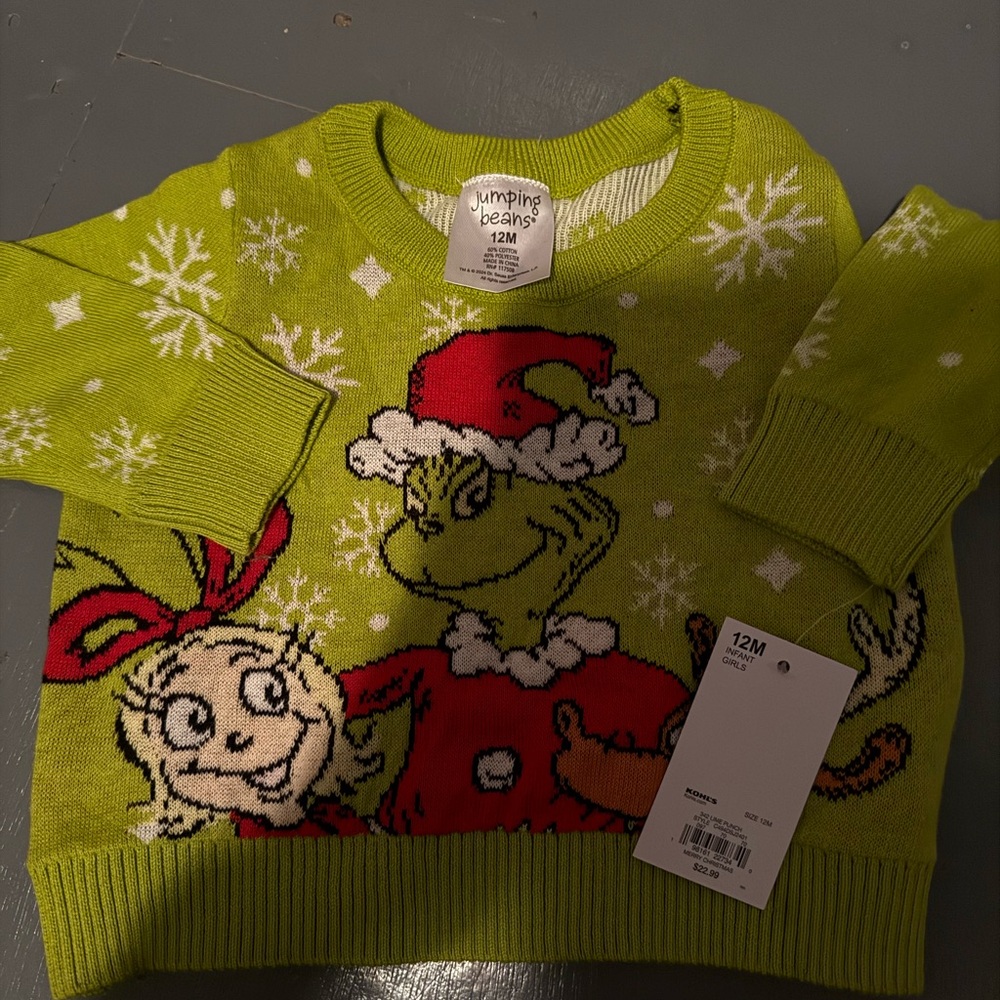 Kohl's Lime Green Grinch Infant Sweater